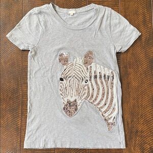 J CREW ZEBRA SHORT SLEEVE TEE SHIRT SIZE SMALL EUC